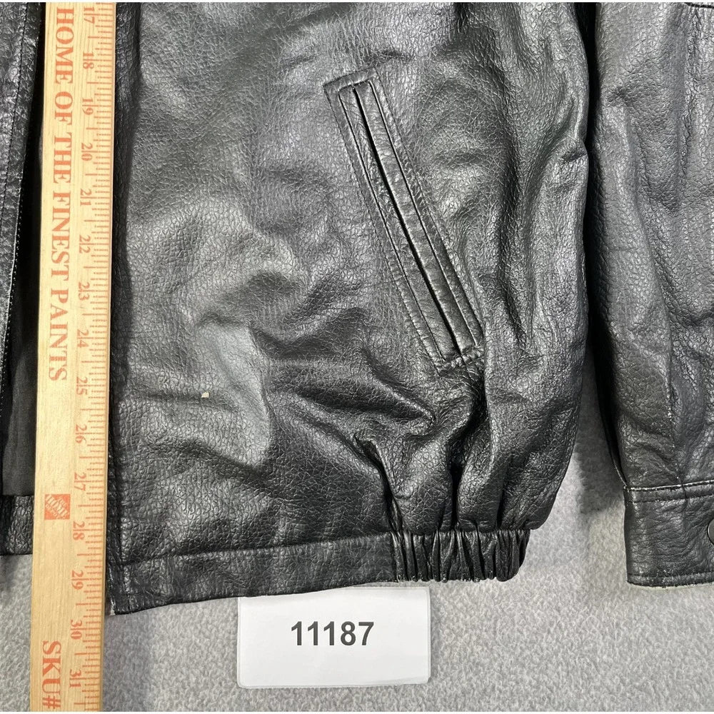 Vintage Biker Jacket Outbrook Mens Large Black Genuine Leather